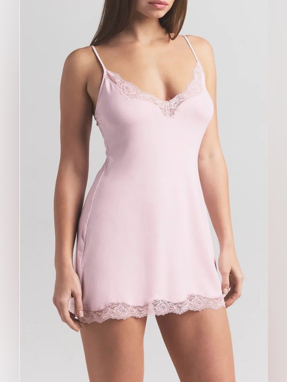 Skims Lace Trim Minidress Nightgown | Bloom